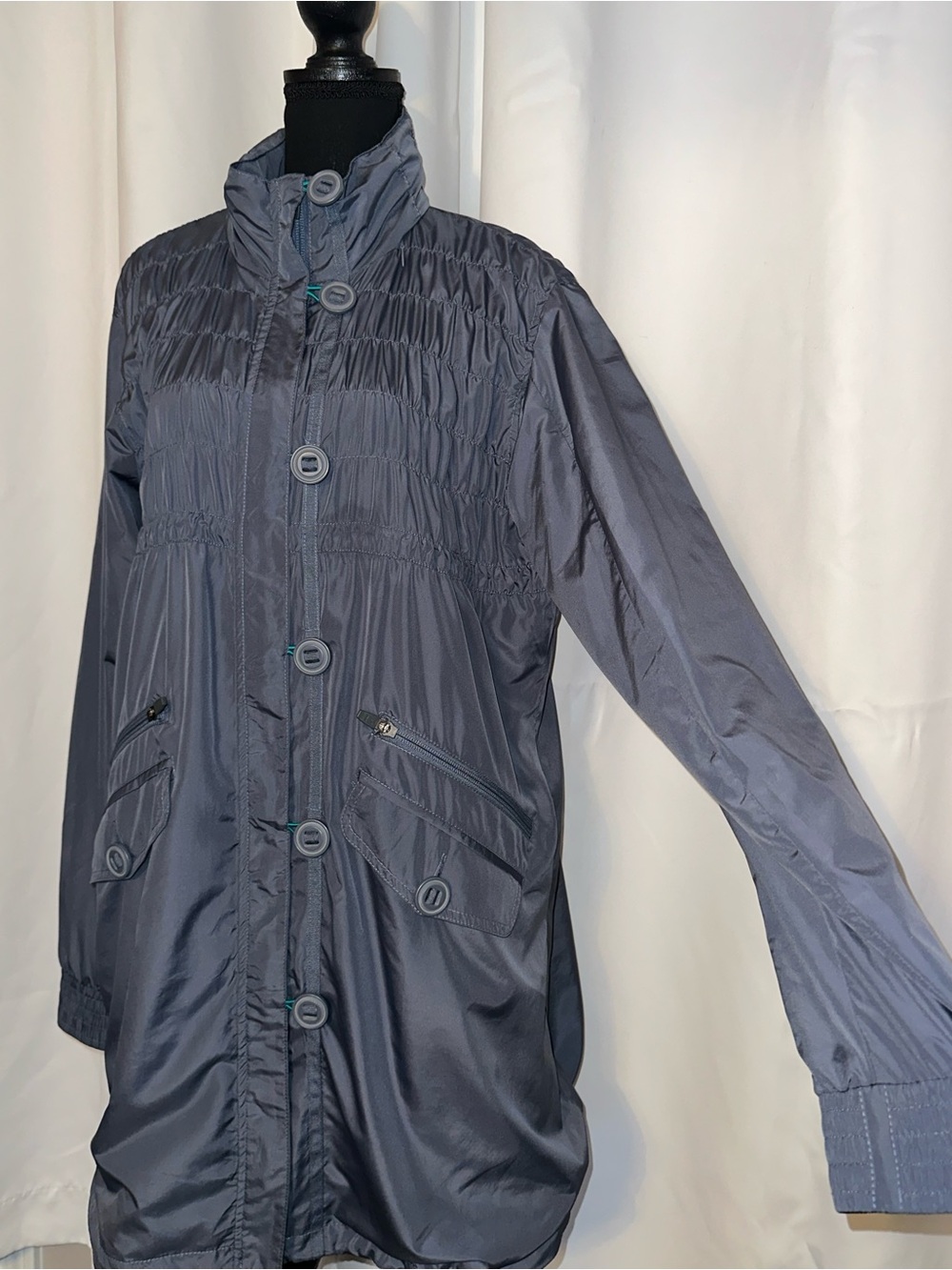 Athleta Slate Gray Lightweight Trench Coat Large